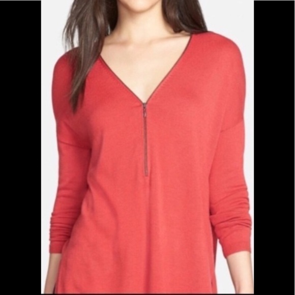 𝅺TROUVE berry soft zipper front sweater size small - Picture 1 of 6
